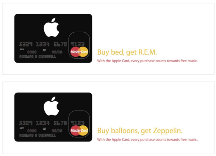 apple card sample advertisements